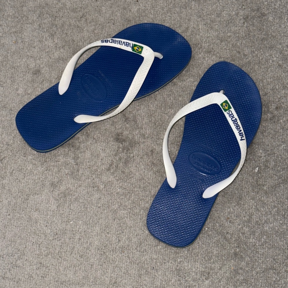 Havaianas Blue and White Flip Flops